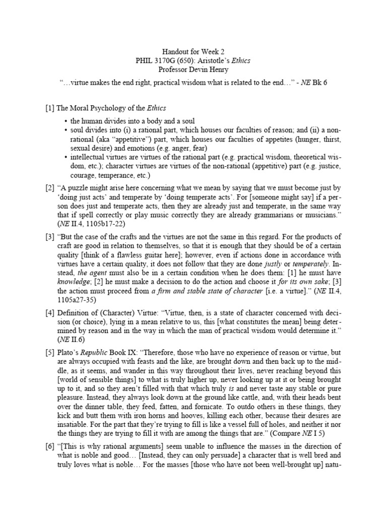 Handout+ Week+2 | PDF | Virtue | Pleasure