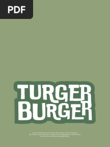 Turger Burger Menu 