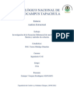 La Ecuación Diferencial de Una Barra Sujeta A Flexión y Métodos de Solución