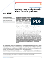 Rare Xlinked Variants Carry Predominantly Male Risk in Autism Tourette Syndrome and ADHDNature Communications