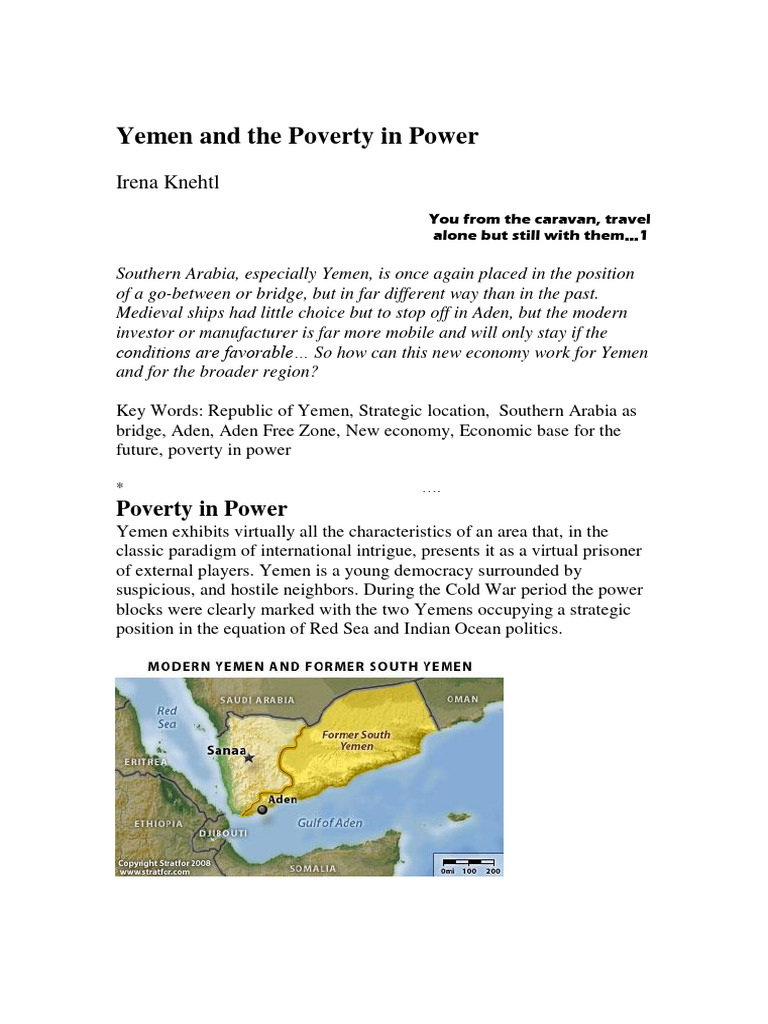 Yemen and The Poverty in Power | PDF | Yemen | World Politics