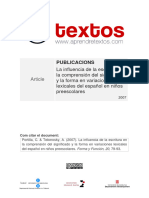 La Influencia de La Escritura en La Comprensin Del Significado y La Forma (Portilla & Teberosky, 2007)