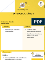 Texto Publicitário I: Língua Portuguesa
