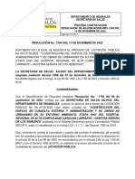 Resolución Adjudicación No. 2785 Del 14 de Diciembre de 2022