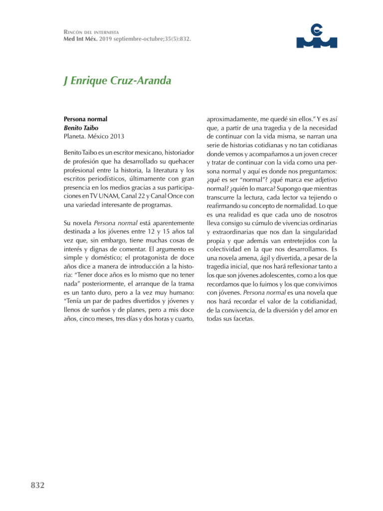Persona Normal Benito Taibo Planeta Mexico 2013 | PDF