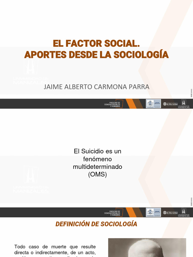 El Factor Social | PDF | Suicidio | Emile Durkheim