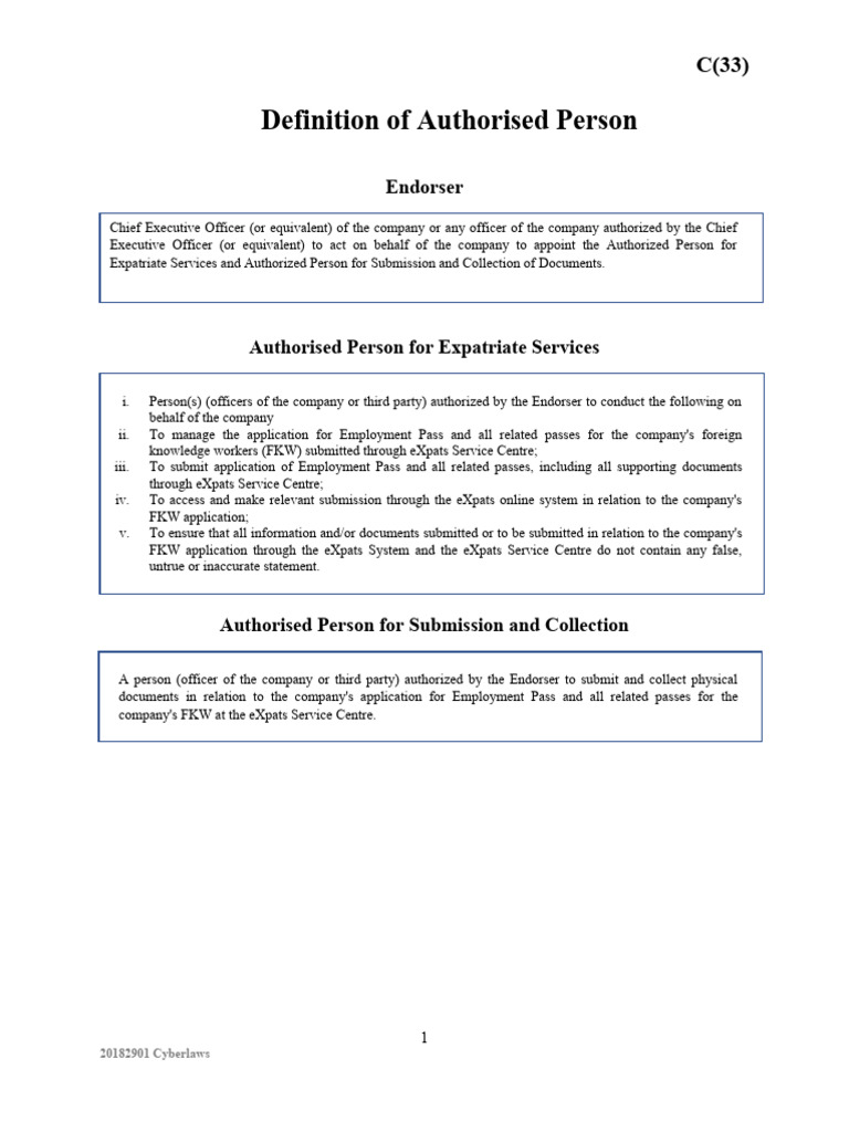 Authorised Persons for Expatriate Services | PDF | Government | Justice