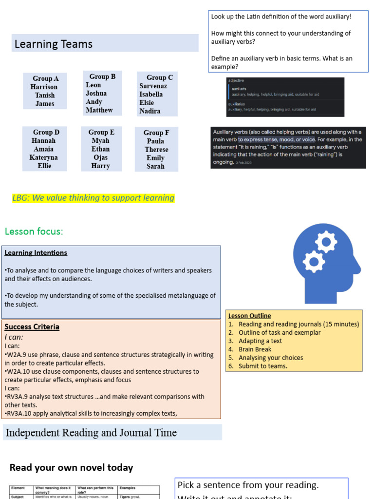 Syntax Task Lesson | PDF | Verb | Grammatical Tense
