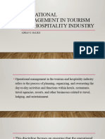 Operational Management in Tourism and Hospitality Industry