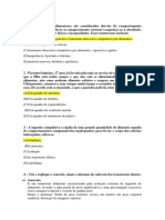 Questões de Revisão Educação Alimentar e Nutricional - UAN Setembro 23