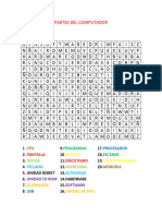 Partes Del Computador en Sopa de Letras