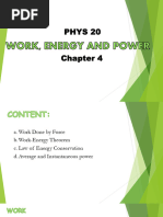 PHYS 20 - Chapter 4 - Work, Energy and Power