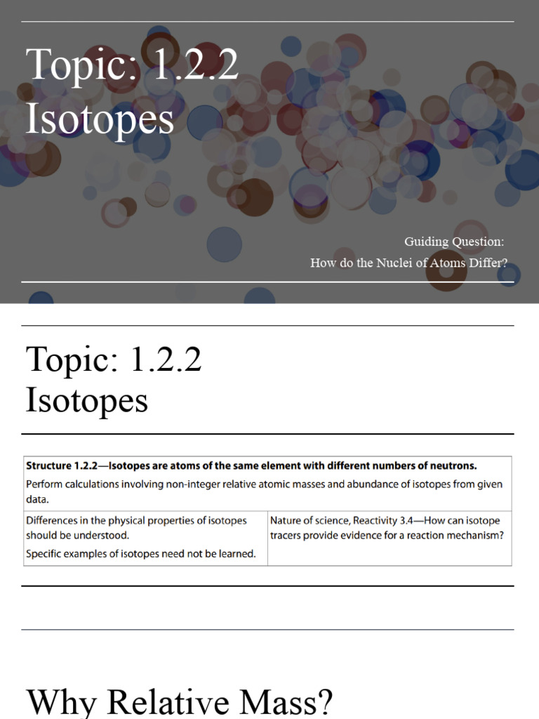 Understanding Isotopes and Atomic Mass | PDF | Science & Mathematics