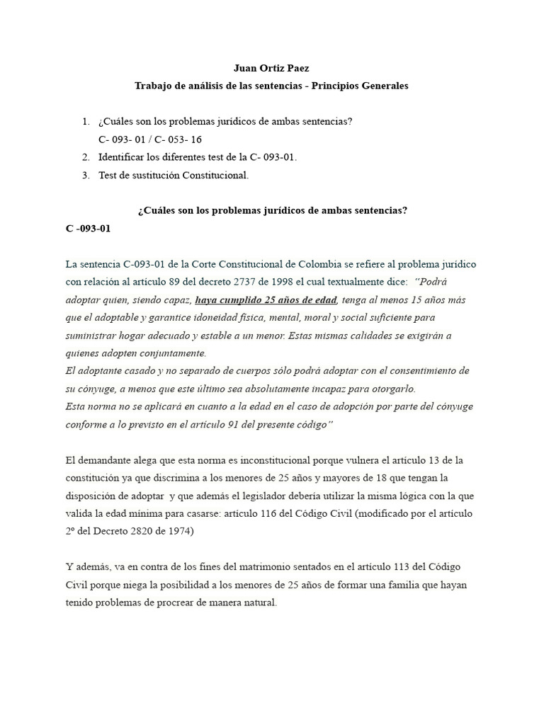 Trabajo de Análisis de Las Sentencias - Principios Generales | PDF