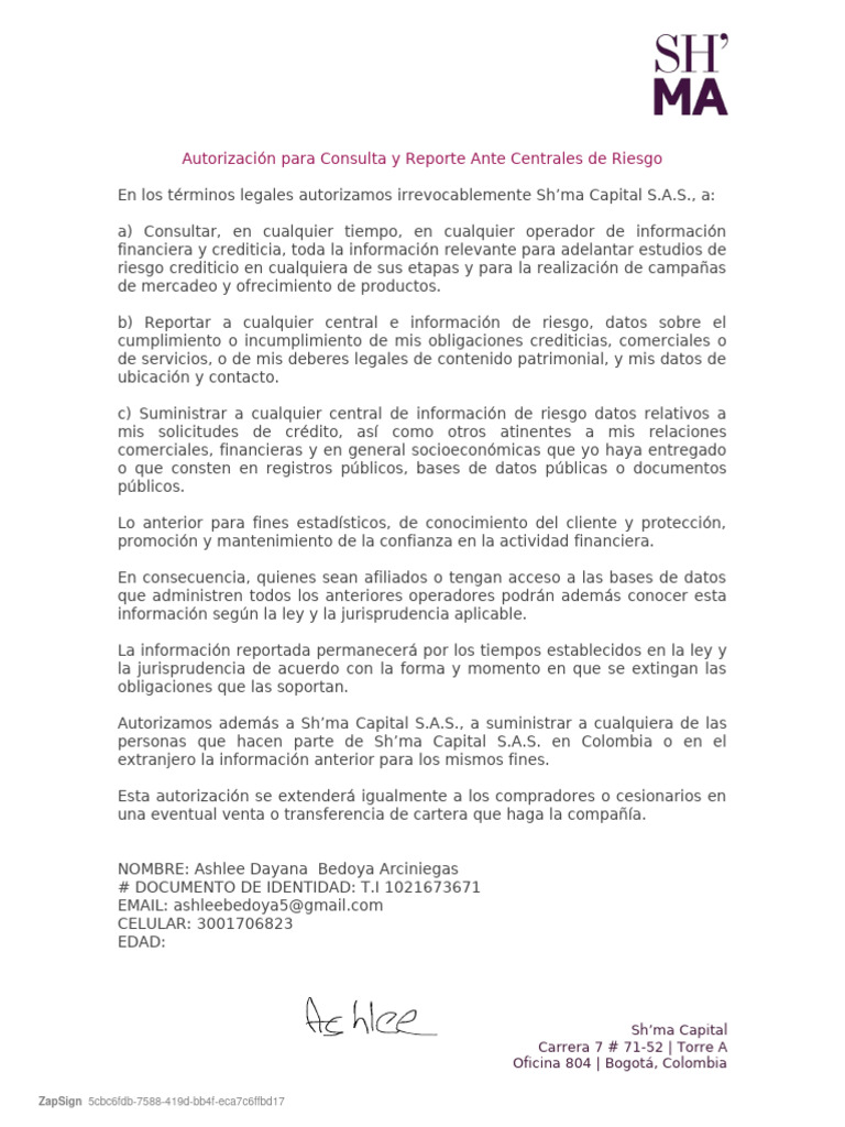 Autorización para Consulta de Riesgo Crediticio | PDF | Informática