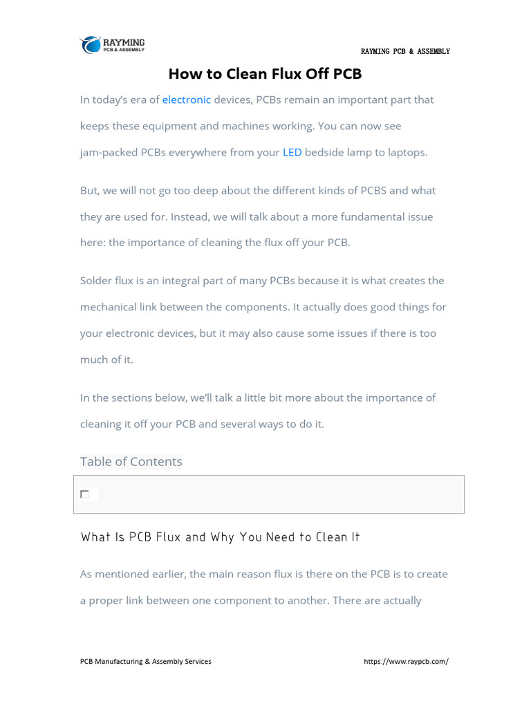 How To Clean Flux Off PCB PDF Printed Circuit Board Chemical Substances