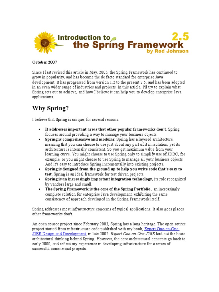 Spring Rod Johnson | PDF | Spring Framework | Class (Computer Programming)