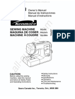 Kenmore 385.18330 Sewing Machine Instruction Manual