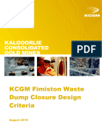 Fimiston Waste Rock Dump Closure Design Criteria
