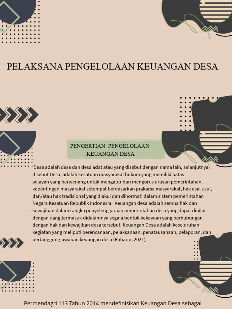 Pengelolaan Keuangan Desa yang Efektif | PDF | Pengelolaan Keuangan & Uang