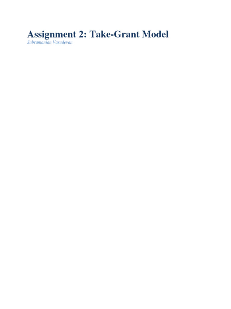 Take-Grant Model Analysis and Limitations | PDF | Vertex (Graph Theory ...