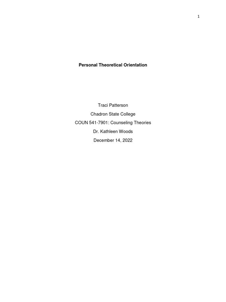 Theoretical Orientation Examples