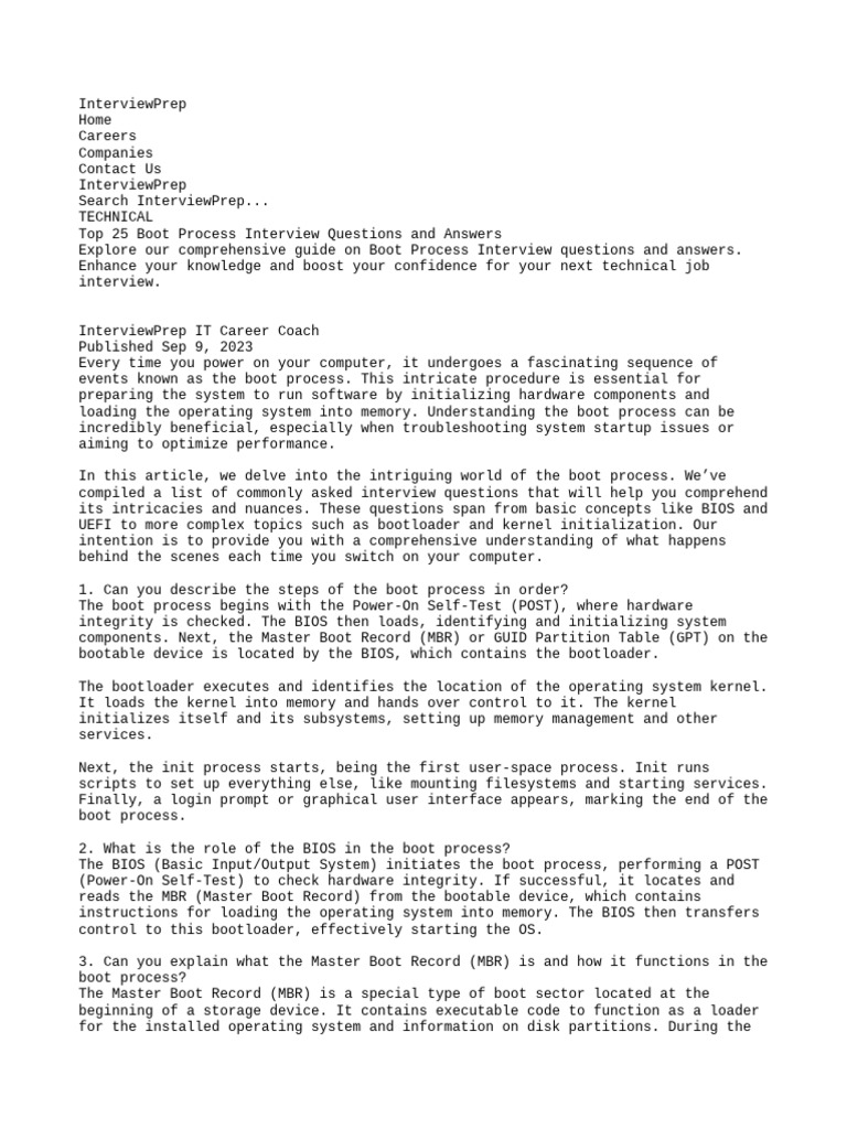 Linux interview questions part2 pdf booting bios
