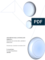 La Investigacion Formativa en Cultura Física 2014-1