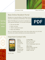 New Online Resident Portal: Spring Newsl Etter Spring Newsl Etter Spring Newsl Etter Spring Newsl Etter