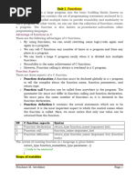 FYBCA Sem 2 C Lang Unit 1 - Functions