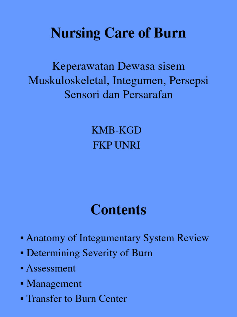 Burn Nursing Care PDF Burn Injury