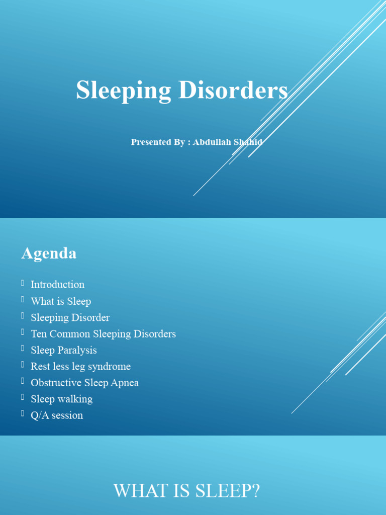 Sleeping Disorders by Abdullah Shahid | PDF