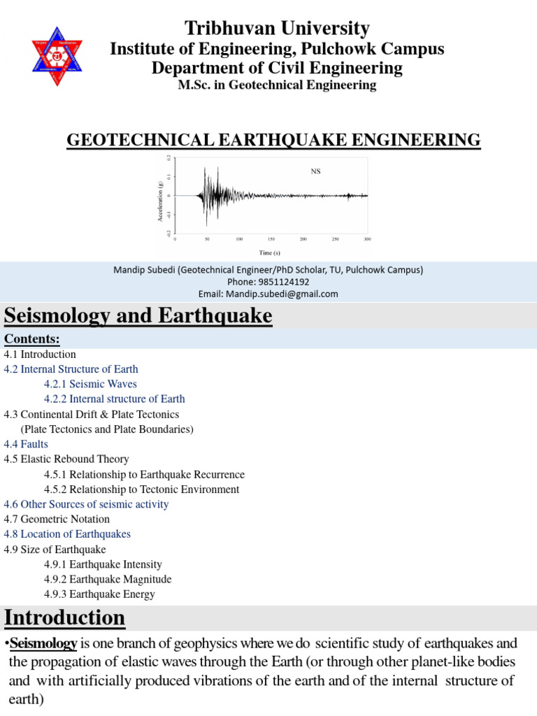GEE Chapter-4 Seismology and Earthquake | PDF | Earthquakes | Seismology