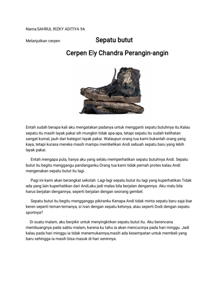 Rencana Buang Sepatu Butut Andi | PDF