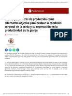 Uso de Parámetros de Producción Como Alternativa Objetiva para Evaluar La Condición Corporal de La Cerda y Su Repercusión en La Productividad de La Granja