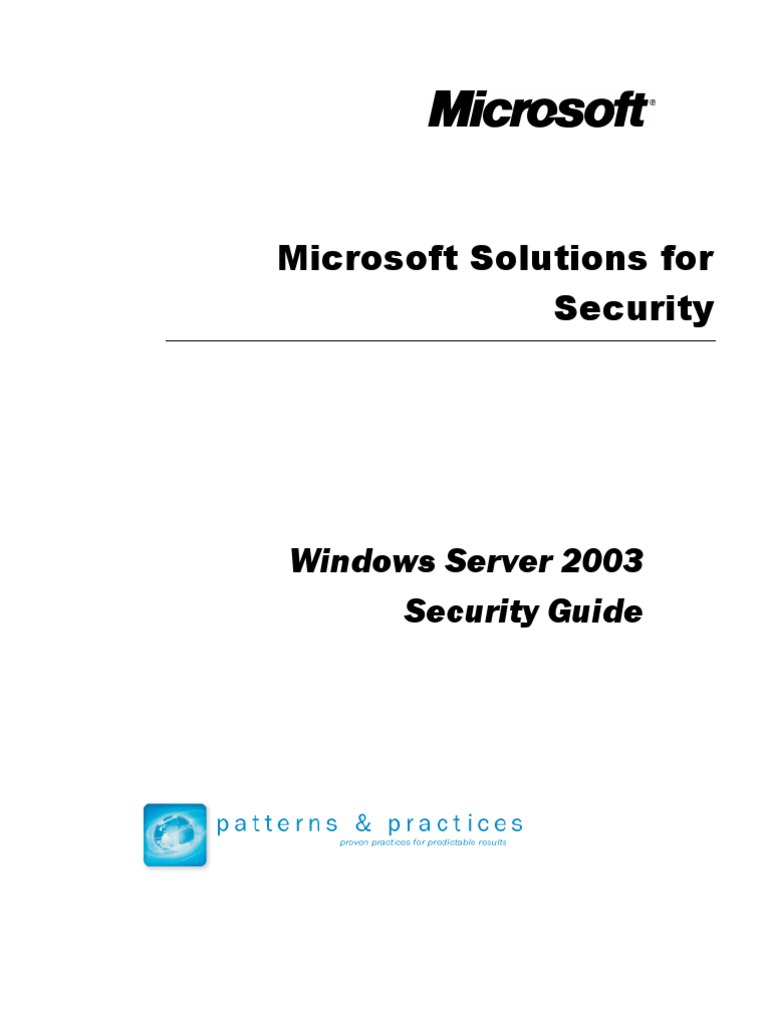 Windows Server 2003 - Security Guide - MS Press | PDF | Active ...