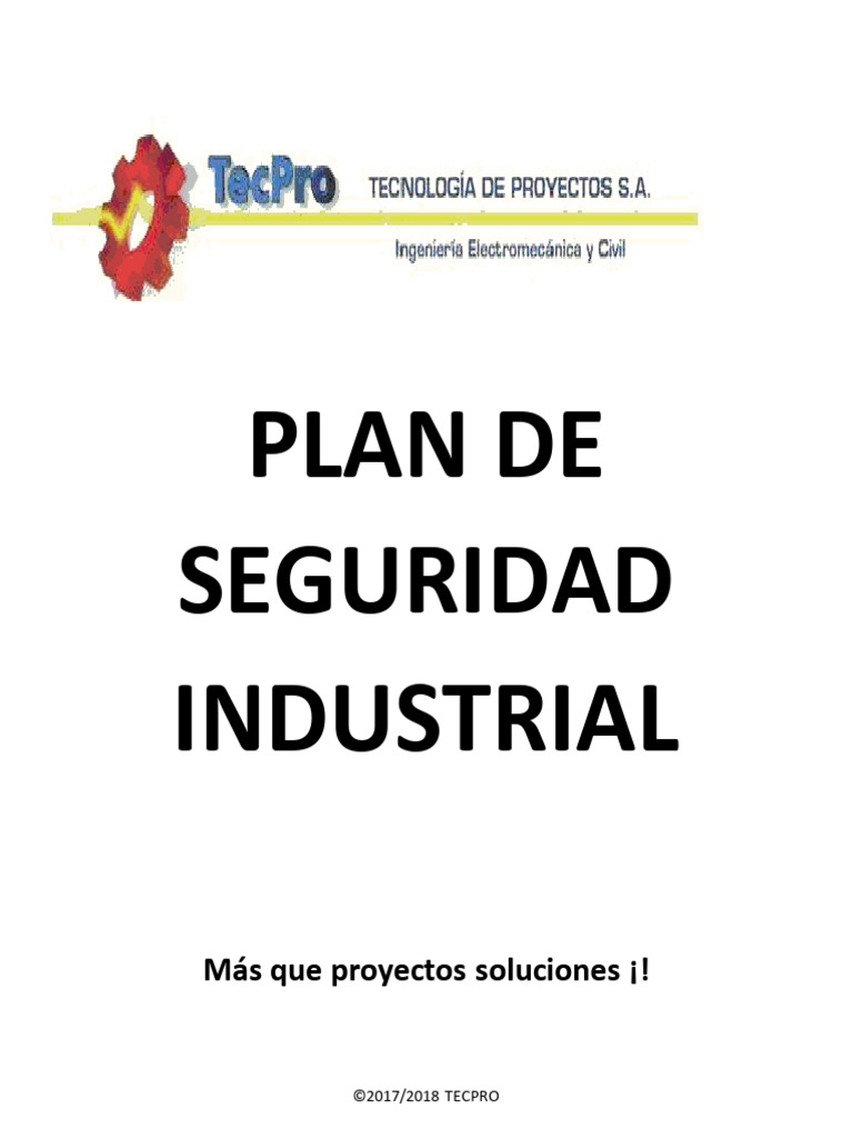 Plan Seguridad Industrial TECPRO | PDF
