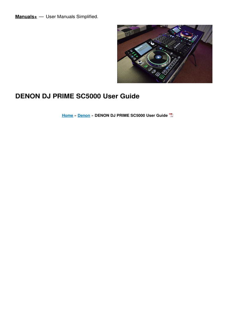 Denon DJ Prime sc5000 Manual | PDF | Usb | Disc Jockey