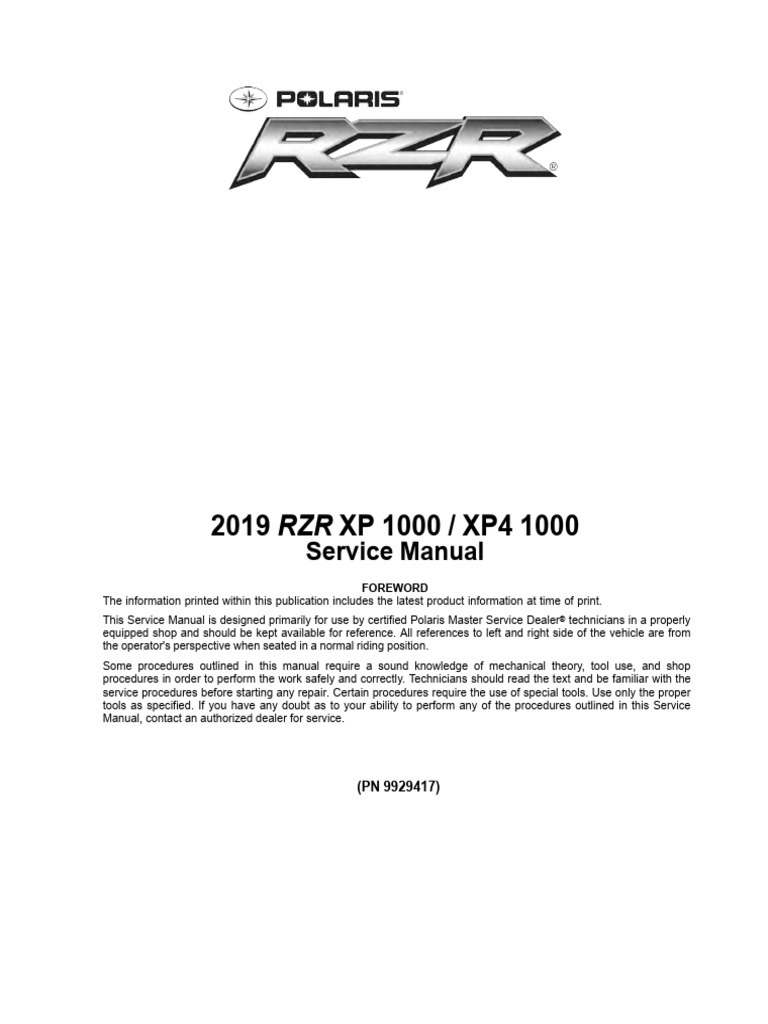 2016 POLARIS RZR 1000 SERVICE MANUAL PDF intelligence overview