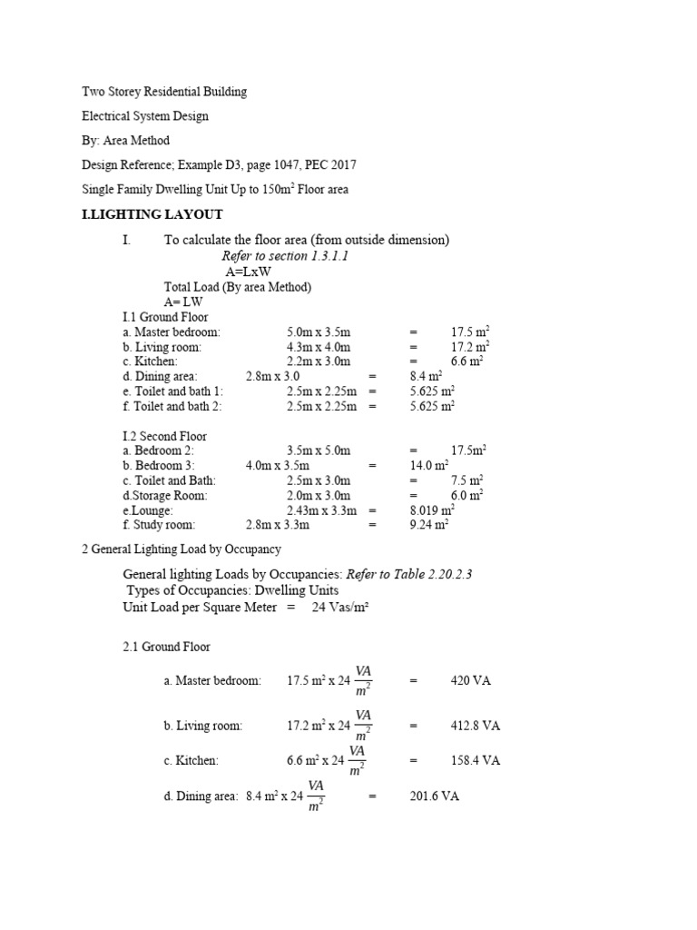 Residential Electrical Load Calculations | PDF | Fuse (Electrical ...