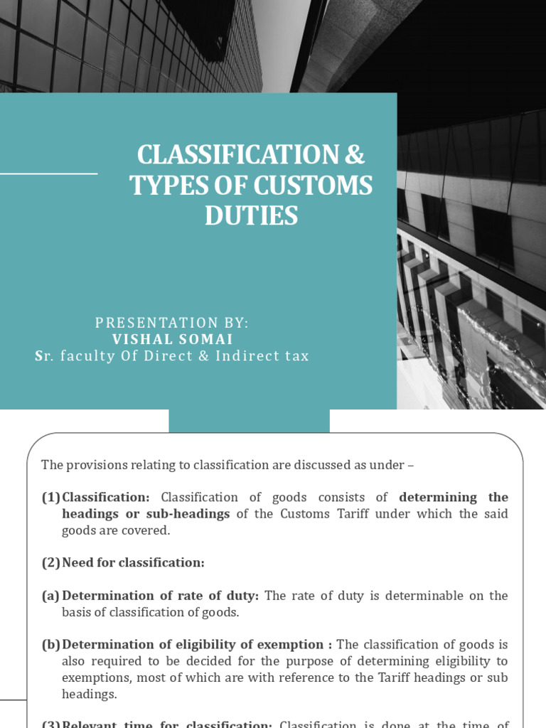 Customs Duties Classification Guide | PDF | Dumping (Pricing Policy ...
