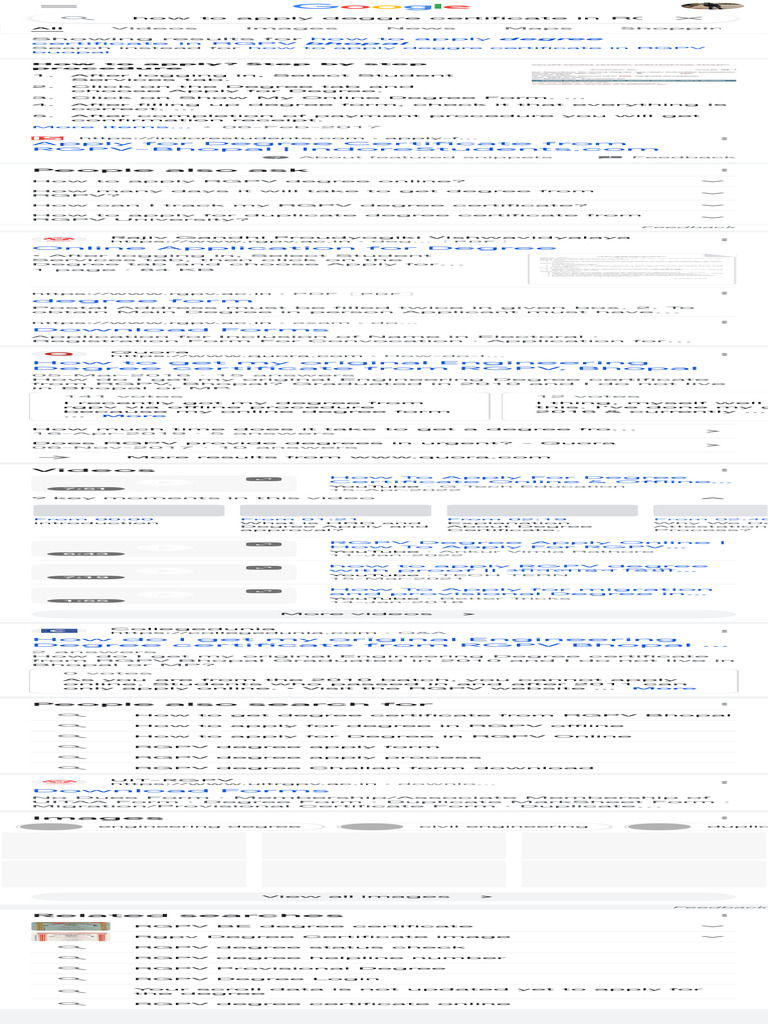 RGPV Degree Certificate Application Guide | PDF