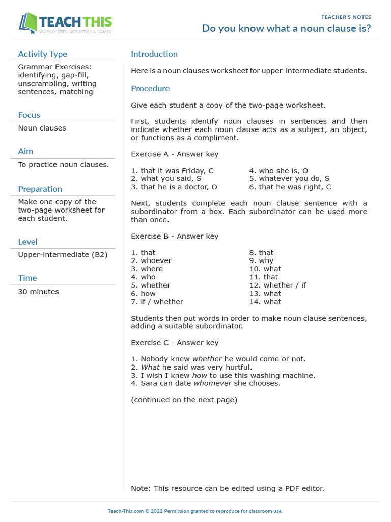 Do You Know What A Noun Clause Is | PDF | Clause | Sentence (Linguistics)
