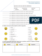 Adjectives of Personality Worksheet