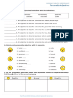 Personality Adjectives Worksheet