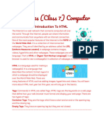Class 7 Chapter 6 Introduction To HTML