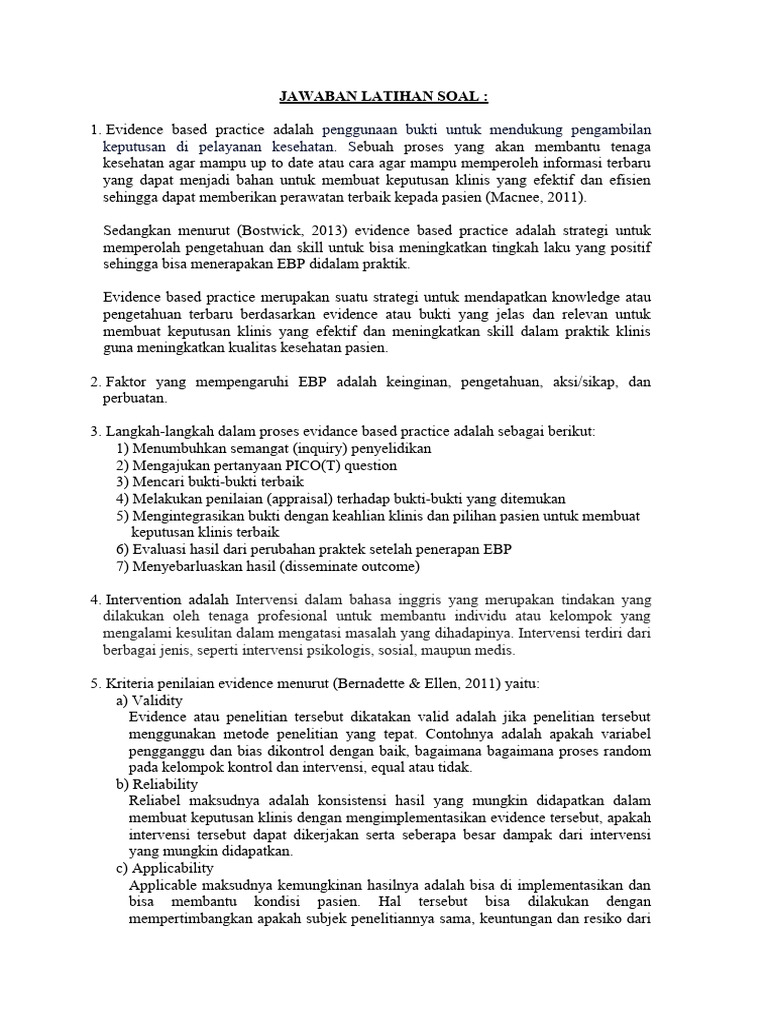 Panduan Evidence Based Practice Kesehatan | PDF