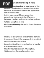 Exception Handling in Java