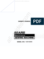 Kenmore 385.12612090 Sewing Machine Instruction Manual