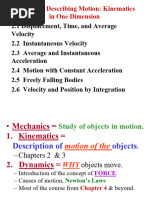 Chapter 2 Motion Along A Stright Line (Autosaved)